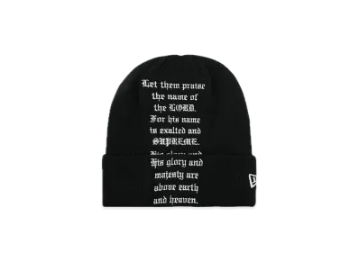 Supreme New Era Psalm Beanie "Black"