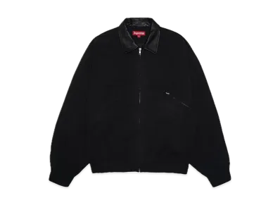 Supreme Leather Collar Utility Jacket "Black"