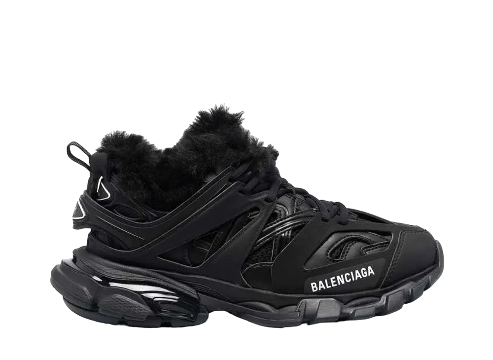 バレンシアガ ウィメンズ トラック トレーナー エコファー "ブラック"