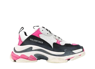 バレンシアガ ウィメンズ トリプルS スニーカー "ネオンピンク/ブラック/ホワイト"