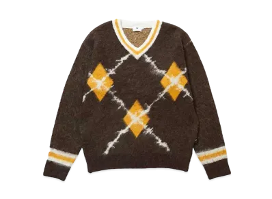 FTW ARGYLE V NECK KNIT "BROWN"
