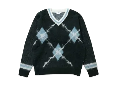 FTW ARGYLE V NECK KNIT "DARK GREEN"