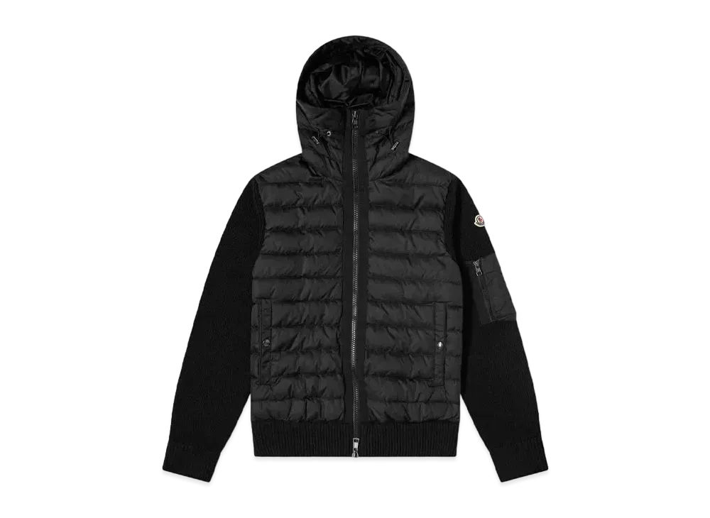 MONCLER Hooded Down Knit Jacket "Black"