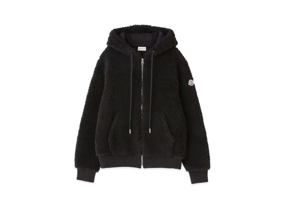 MONCLER Zip Up Fleece Hoodie "Black"