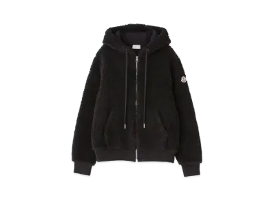 MONCLER Zip Up Fleece Hoodie "Black"