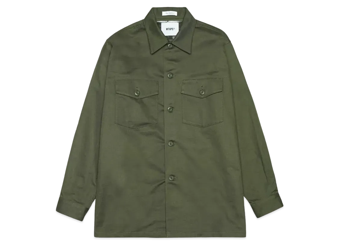 Wtaps WMILL-LS 02 / LS / COTTON. SATIN "Olive Drab"