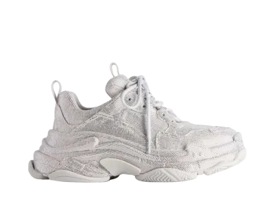 バレンシアガ ウィメンズ トリプルS スニーカー ラインストーン付き "ライトグレー"