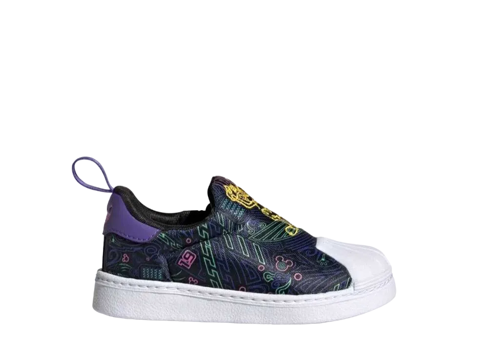 ディズニー ミッキー × アディダス オリジナルス キッズ スーパースター 360 "コアブラック/フットウェアホワイト/イエロー"(キッズ)