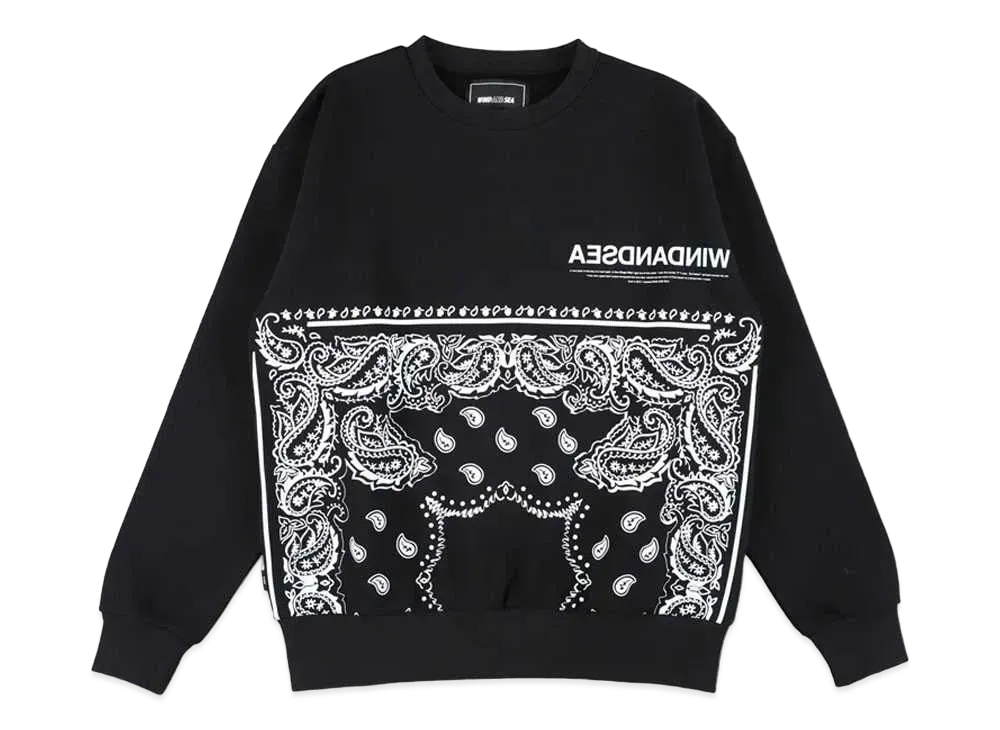 WIND AND SEA Paisley Crew Neck "Black"