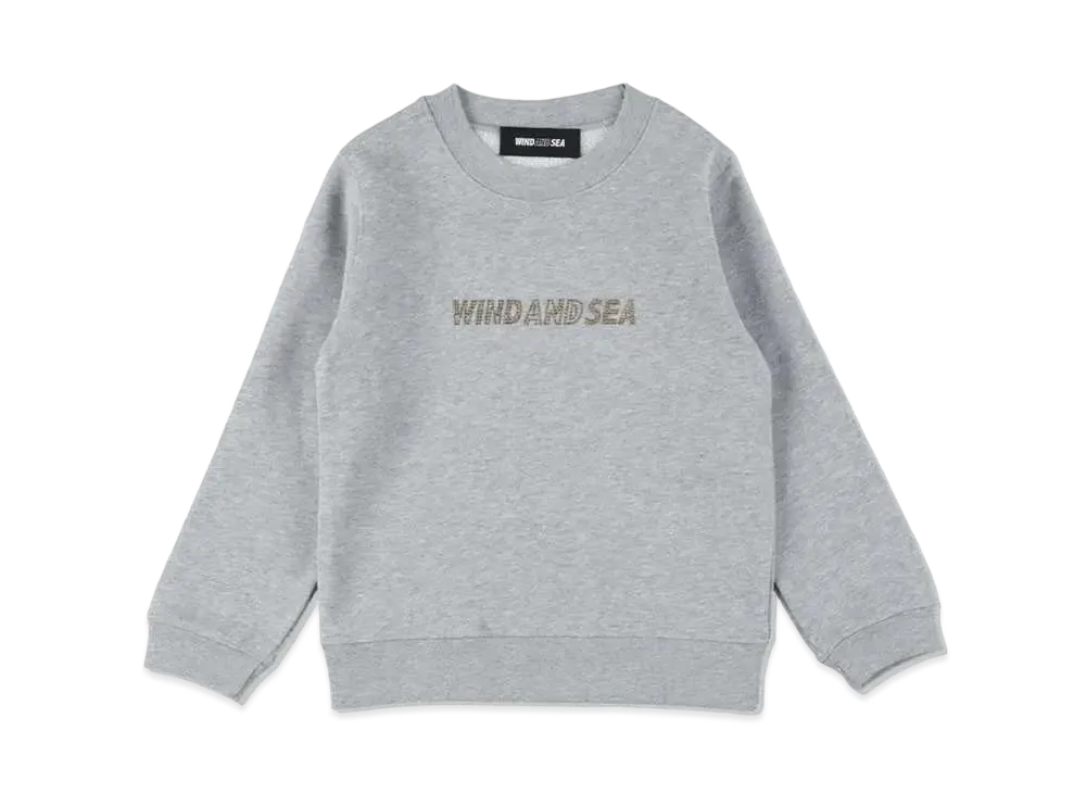WIND AND SEA Xmas Rhine Stone Kids Crew Neck "Gray"