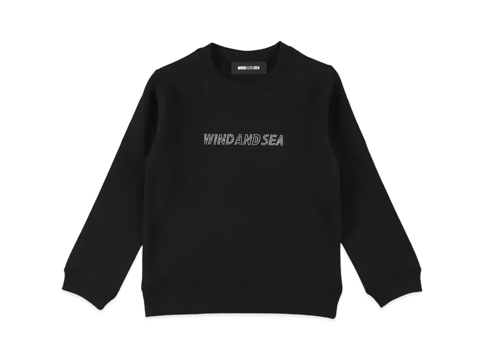 WIND AND SEA Xmas Rhine Stone Kids Crew Neck "Black"