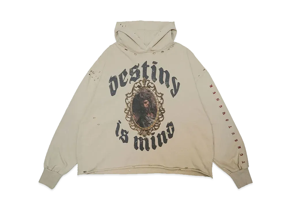 T.C.R BY TOUCHER DISTINY CROPPED DAMAGE HOODIE "SAND"