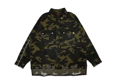 T.C.R BY TOUCHER DISTRESSED CAMO SHIRTS JACKET "CAMO"