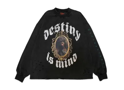 T.C.R BY TOUCHER DISTINY WASHED DAMAGE L/S TEE "BLACK"