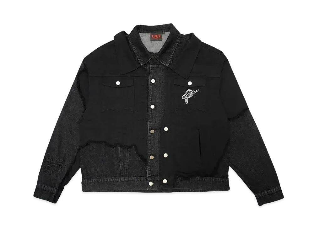 T.C.R BY TOUCHER NUOVA VISIONE CONTRAST DISTRESSED JACKET "BLACK"