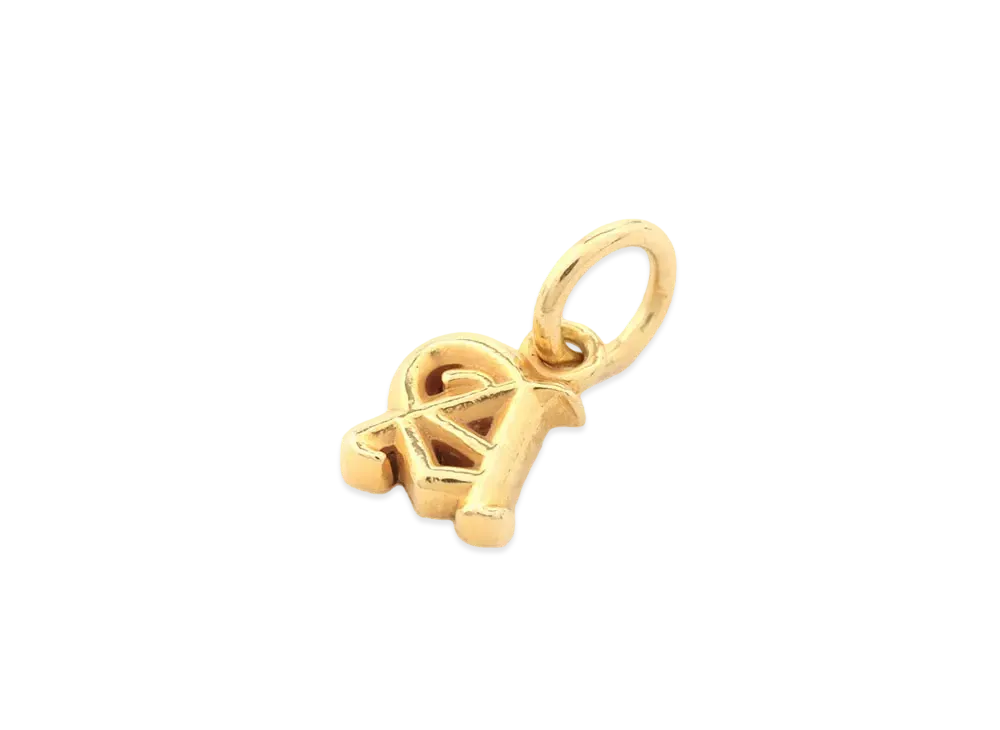 Chrome Hearts 22K Alphabet Stack Charm A Initial Charm "Yellow Gold"