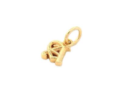 Chrome Hearts 22K Alphabet Stack Charm A Initial Charm "Yellow Gold"