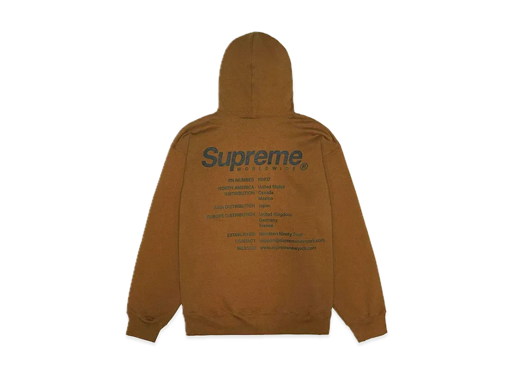 Supreme Worldwide Hooded Sweatshirt "Olive Brown"
