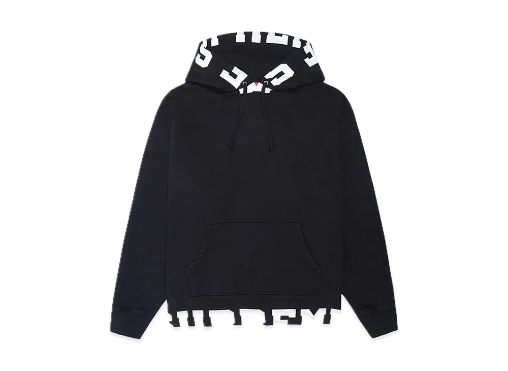 シュプリーム クロップド ロゴ フーディー スウェットシャツ "ブラック"