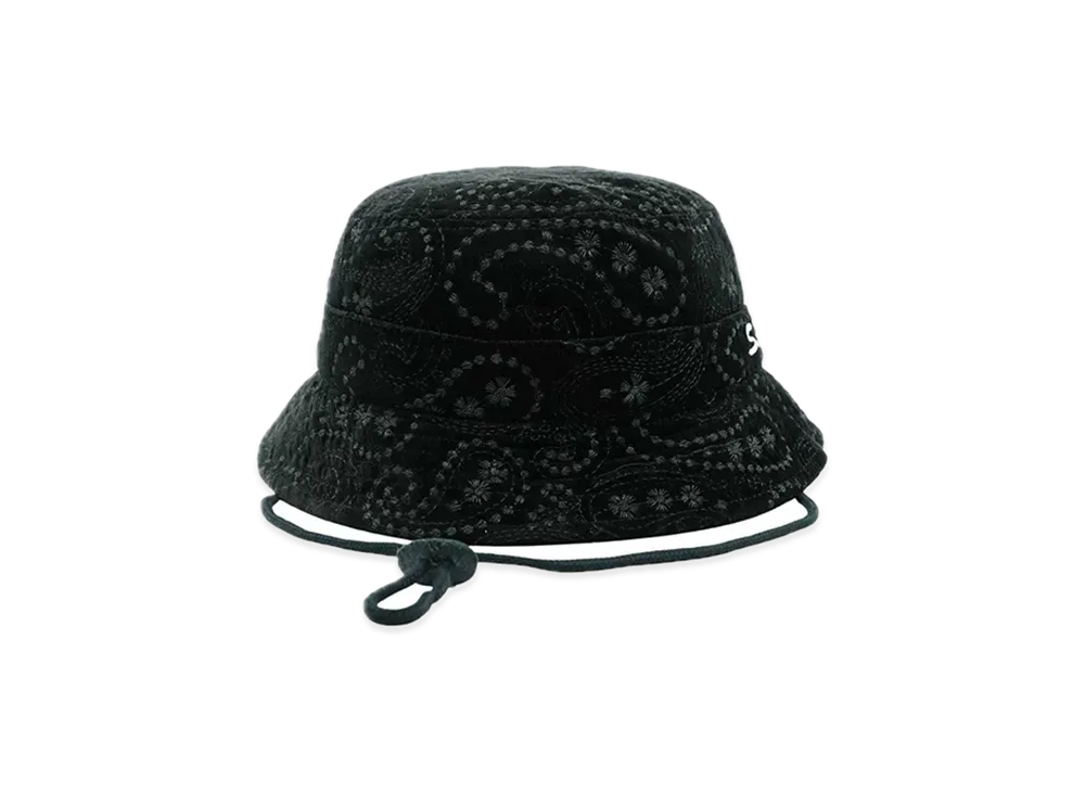 Supreme Velvet Paisley Boonie "Black"