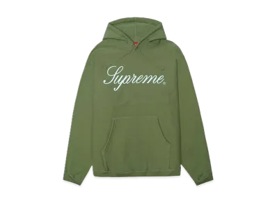 Supreme Raised Script Hooded Sweatshirt "Light Olive"