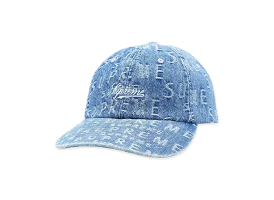 Supreme Warp Jacquard Logos Denim 6-Panel "Blue"