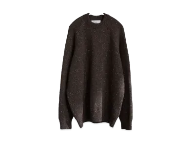 everyone Oversized Low Gauge Speckled Knit Sweater "Brown"