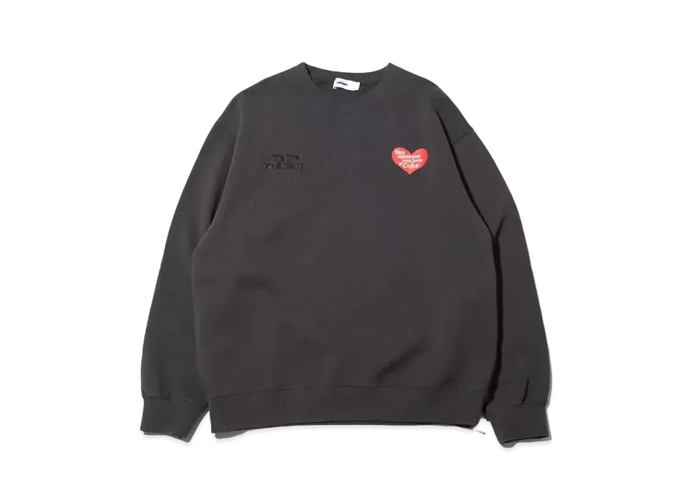 Coca-Cola x atmos Crew Neck Sweatshirts "Light Black"