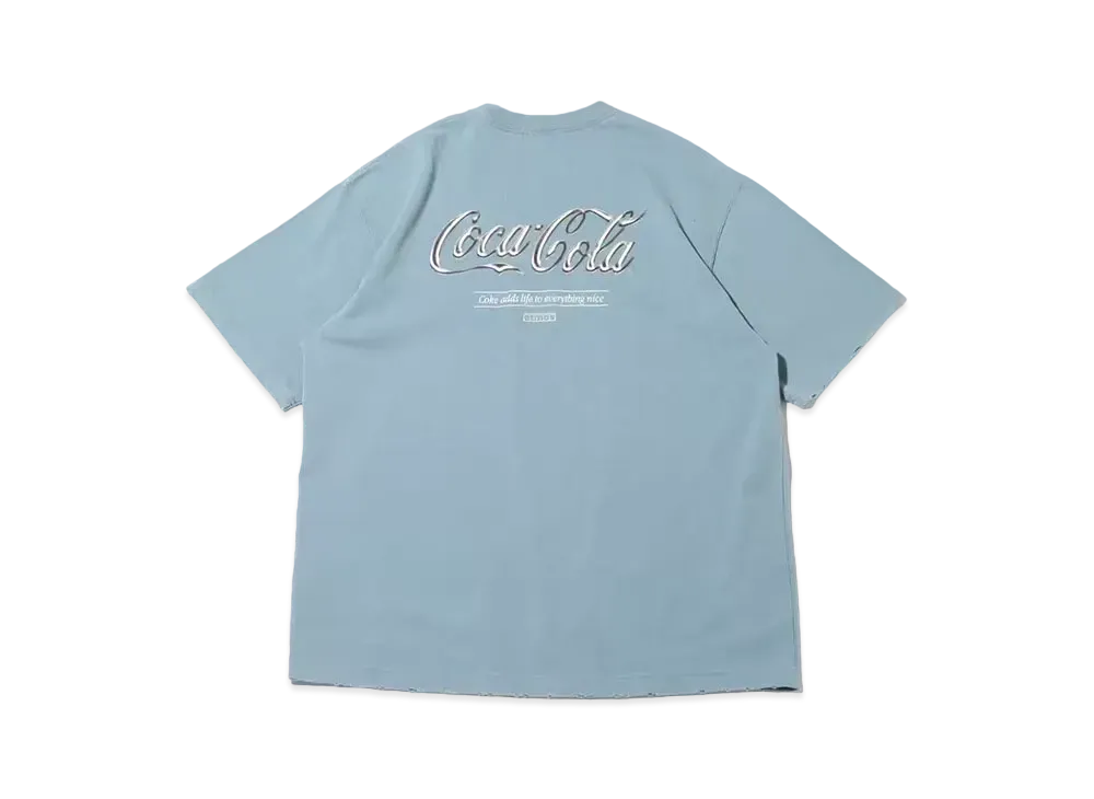 Coca-Cola x atmos Metallic Logo T-shirts "Navy"