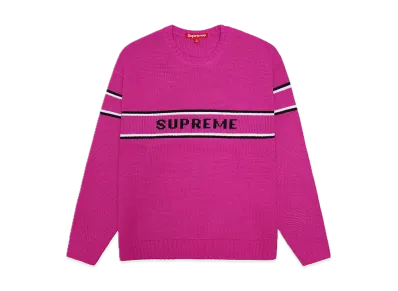 Supreme Chest Stripe Sweater "Pink"