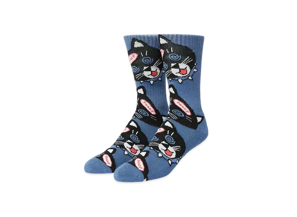 HUF Hypno Cat Crew Socks "Vintage Violet"