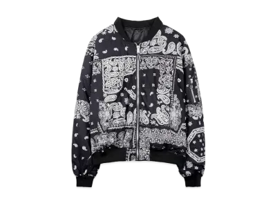 F. M.C.D. x MIYAGIHIDETAKA DOUBLE FACE PADDED BOMBER JACKET "BLACK"