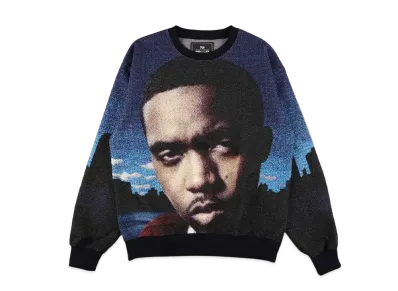 WIND AND SEA Nas Graphic Crew Neck Sweat "Blue"