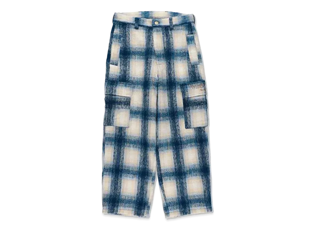 WIND AND SEA Shaggy Plaid Cargo PT "Ice Blue"