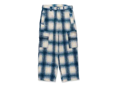 WIND AND SEA Shaggy Plaid Cargo PT "Ice Blue"
