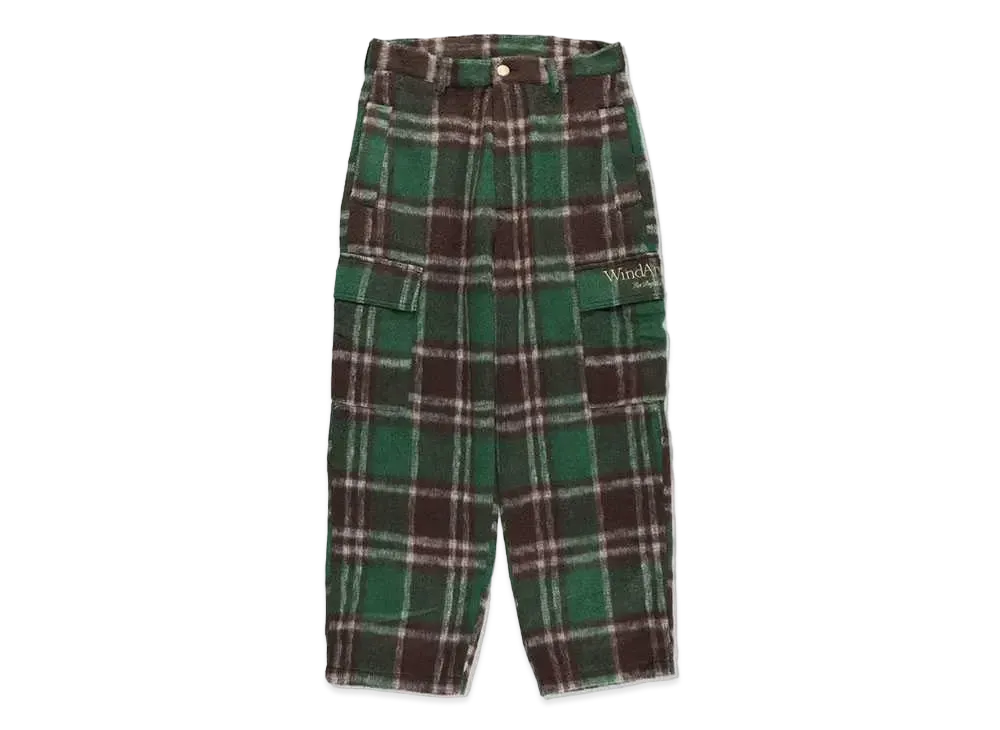 WIND AND SEA Shaggy Plaid Cargo PT "Green"