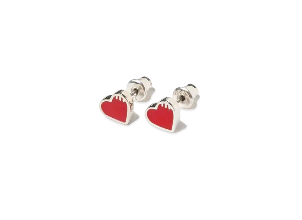 HUMAN MADE Heart Silver Earring "Red"