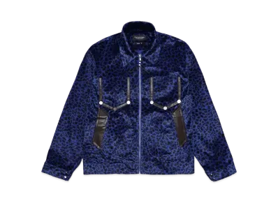 PLATEAU STUDIO leopard zip up jacket "BLUE / BLACK"
