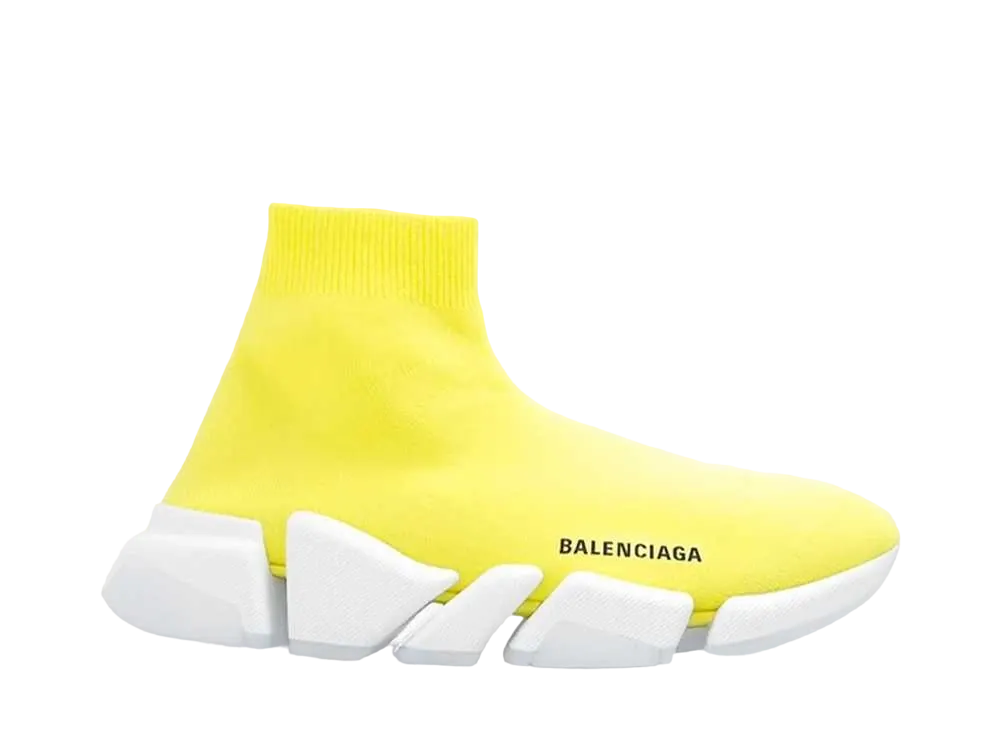 バレンシアガ ウィメンズ スピード 2.0 スニーカー リサイクルニット "イエロー/ホワイト"