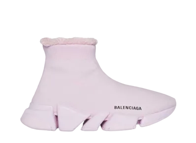 バレンシアガ ウィメンズ スピード 2.0 スニーカー リサイクルニット エコファー "ピンク"