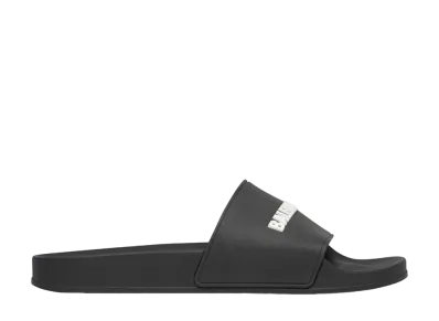 BALENCIAGA Pool Slide Sandal "Black/White"