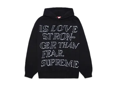 Supreme Stronger Than Fear Hooded Sweatshirt "Black"