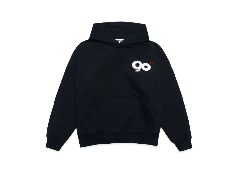 9090 90 Logo Hoodie "Black Pink"