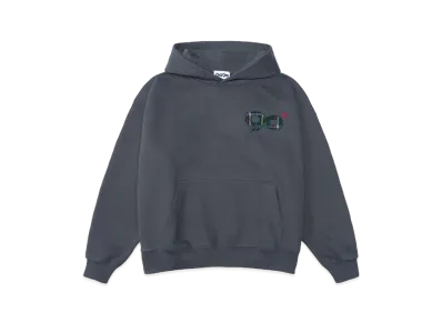 9090 90 Logo Check Hoodie "Charcoal Black"