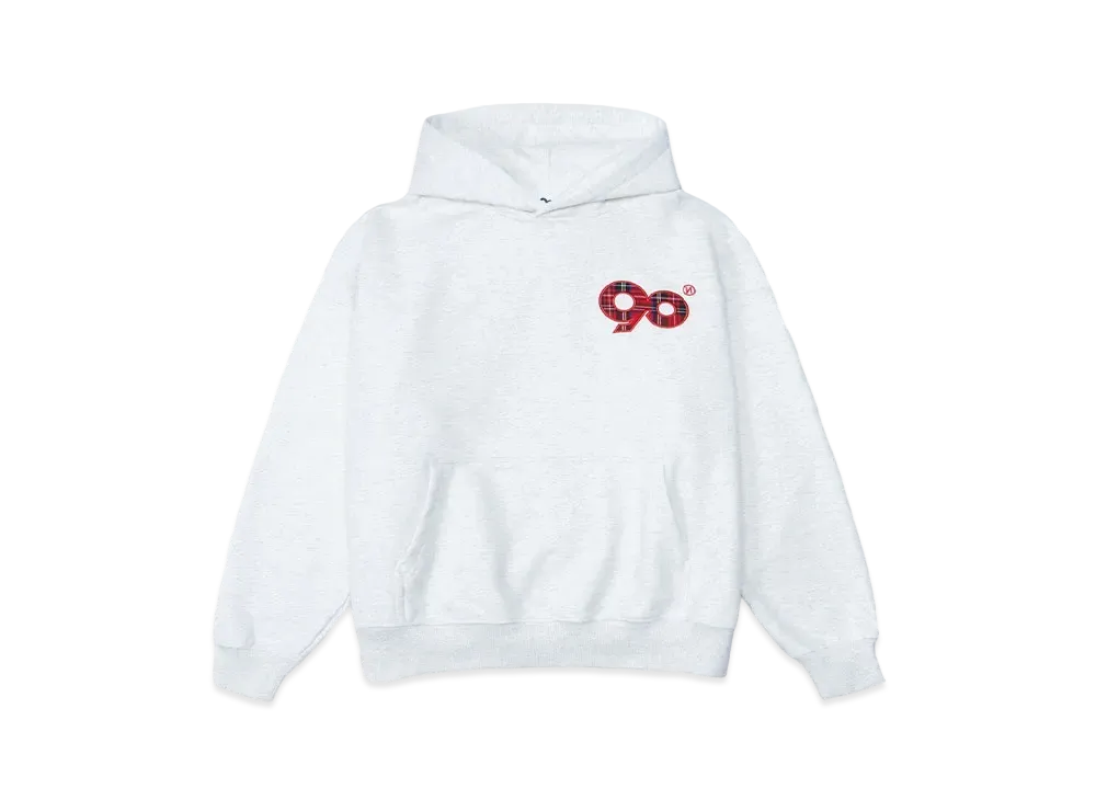 9090 90 Logo Check Hoodie "Oatmeal"