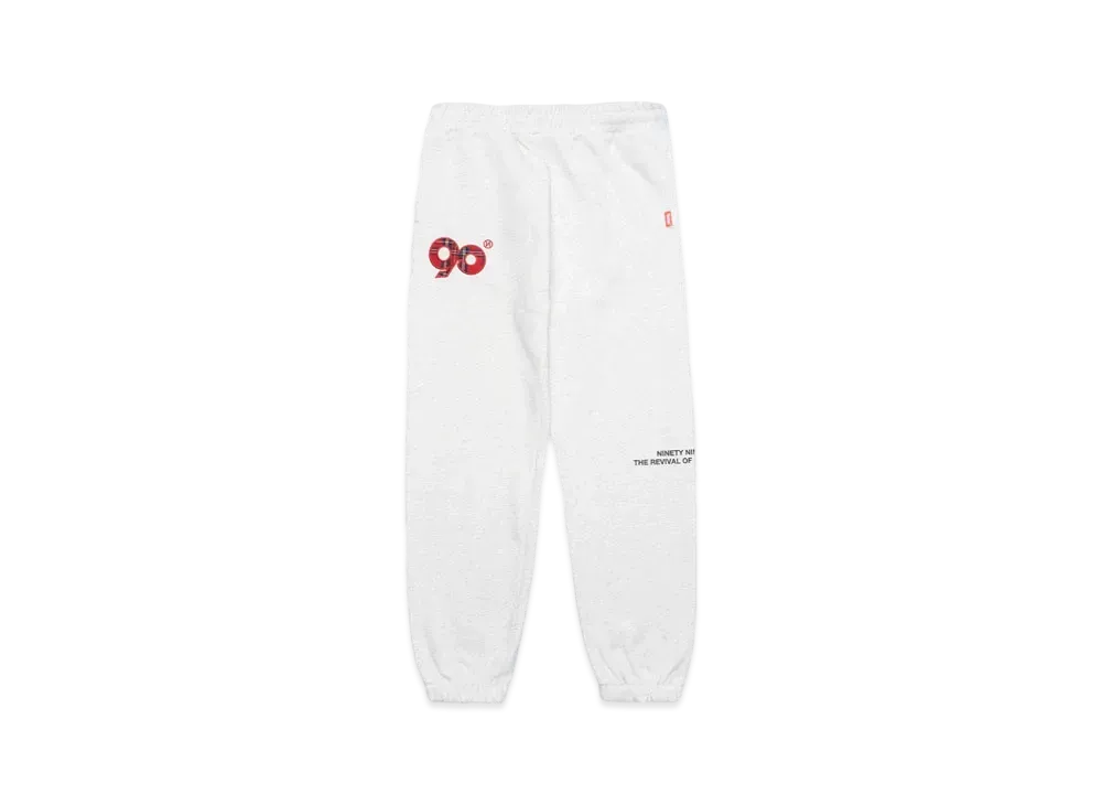 9090 90 Logo Check Sweat Pants "Oatmeal"