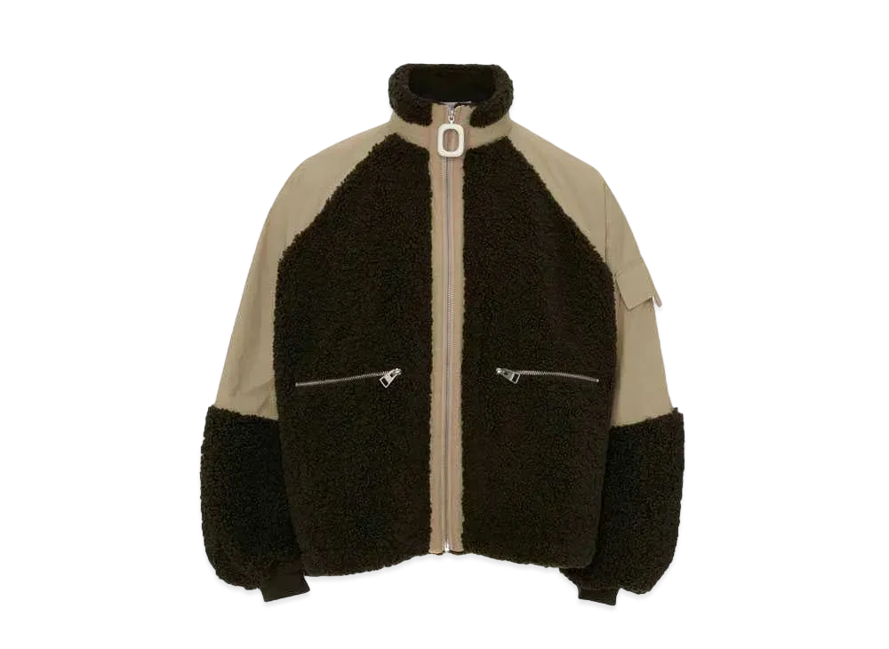 JW ANDERSON Colour Block Fleece Track Top "Forest Green"