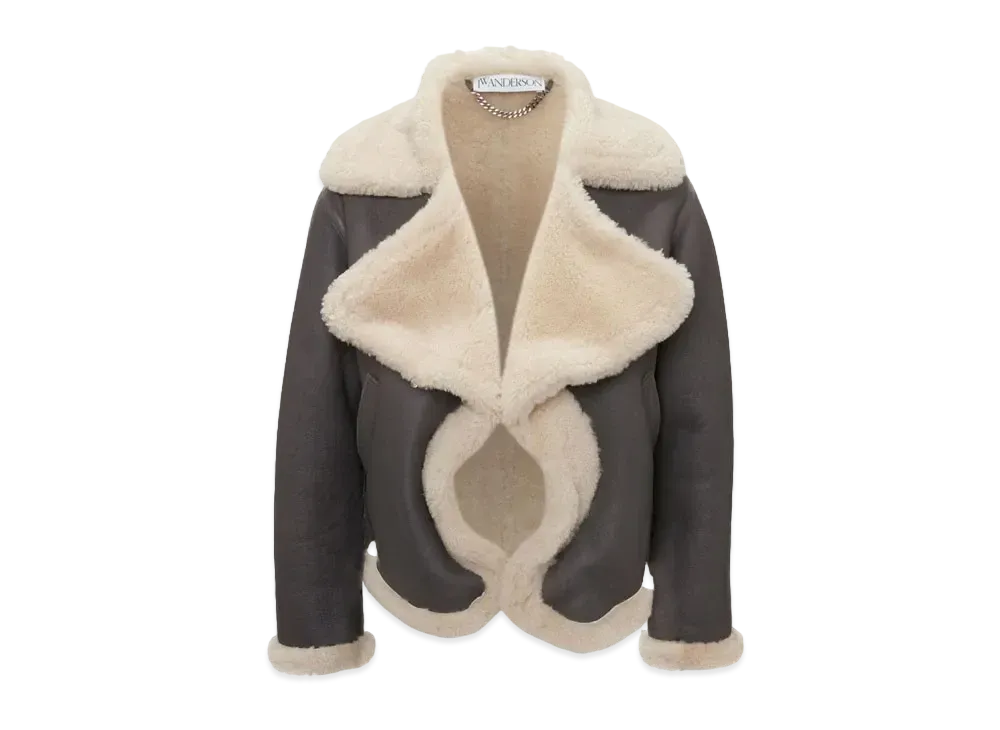 JW ANDERSON Wavy Aviator Jacket "Grey/Off White"
