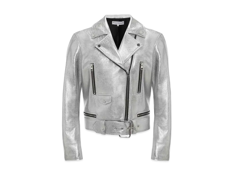 JW ANDERSON Biker Leather Jacket "Silver"