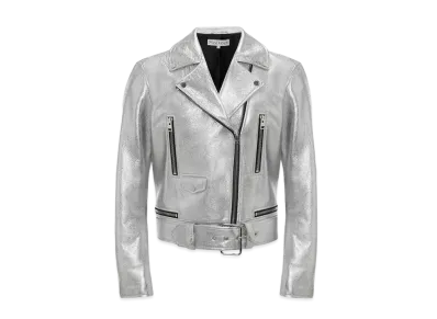 JW ANDERSON Biker Leather Jacket "Silver"